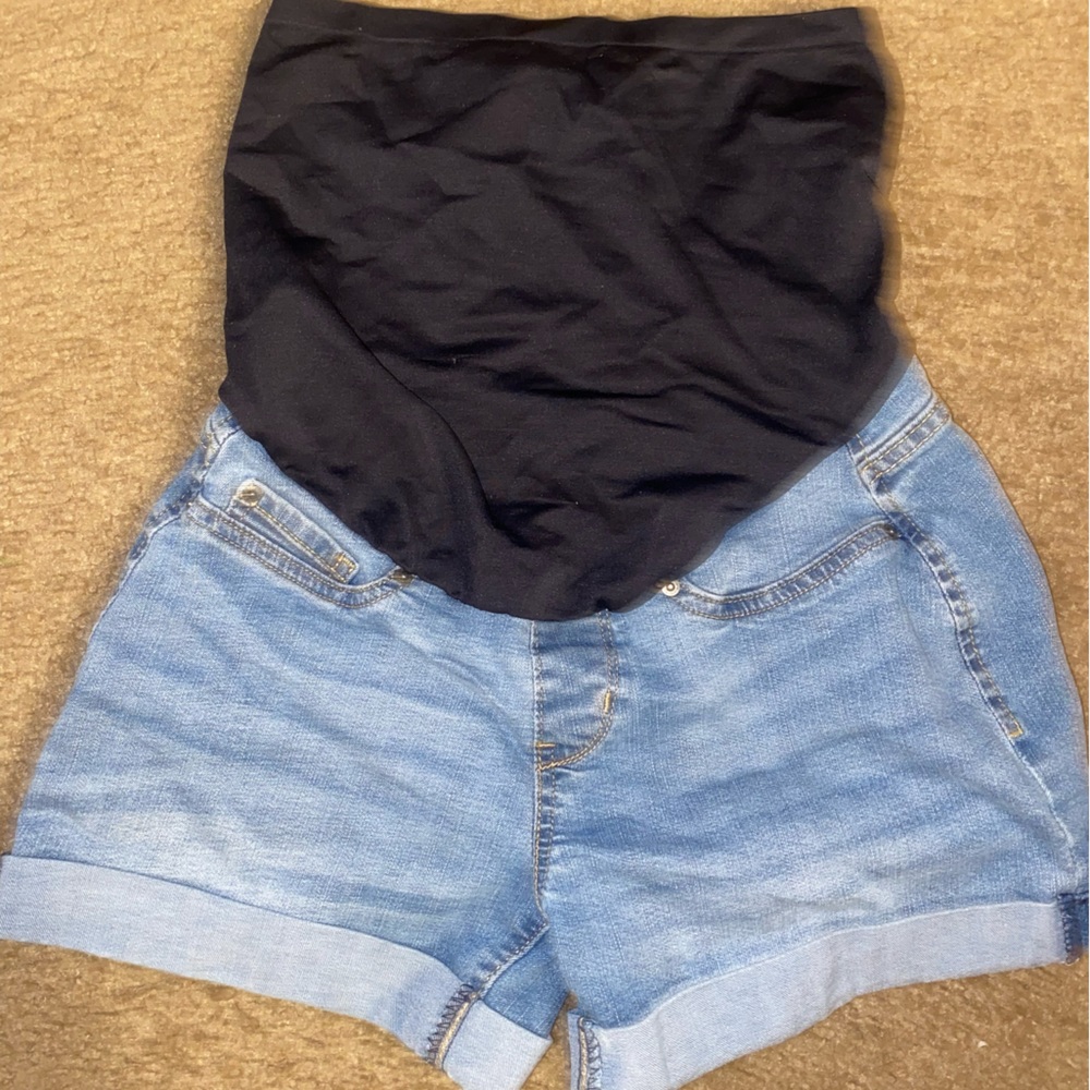 Maternity denim shorts
